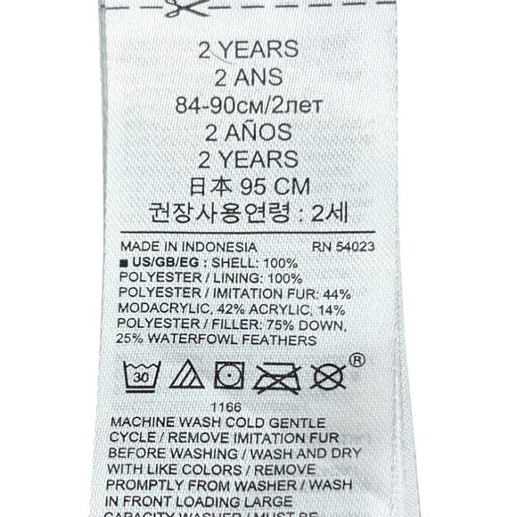 Baby Gap 2 Years Toddler Navy Puffer Removable Hooded Jacket w/ Silver Stars - Picture 7 of 9